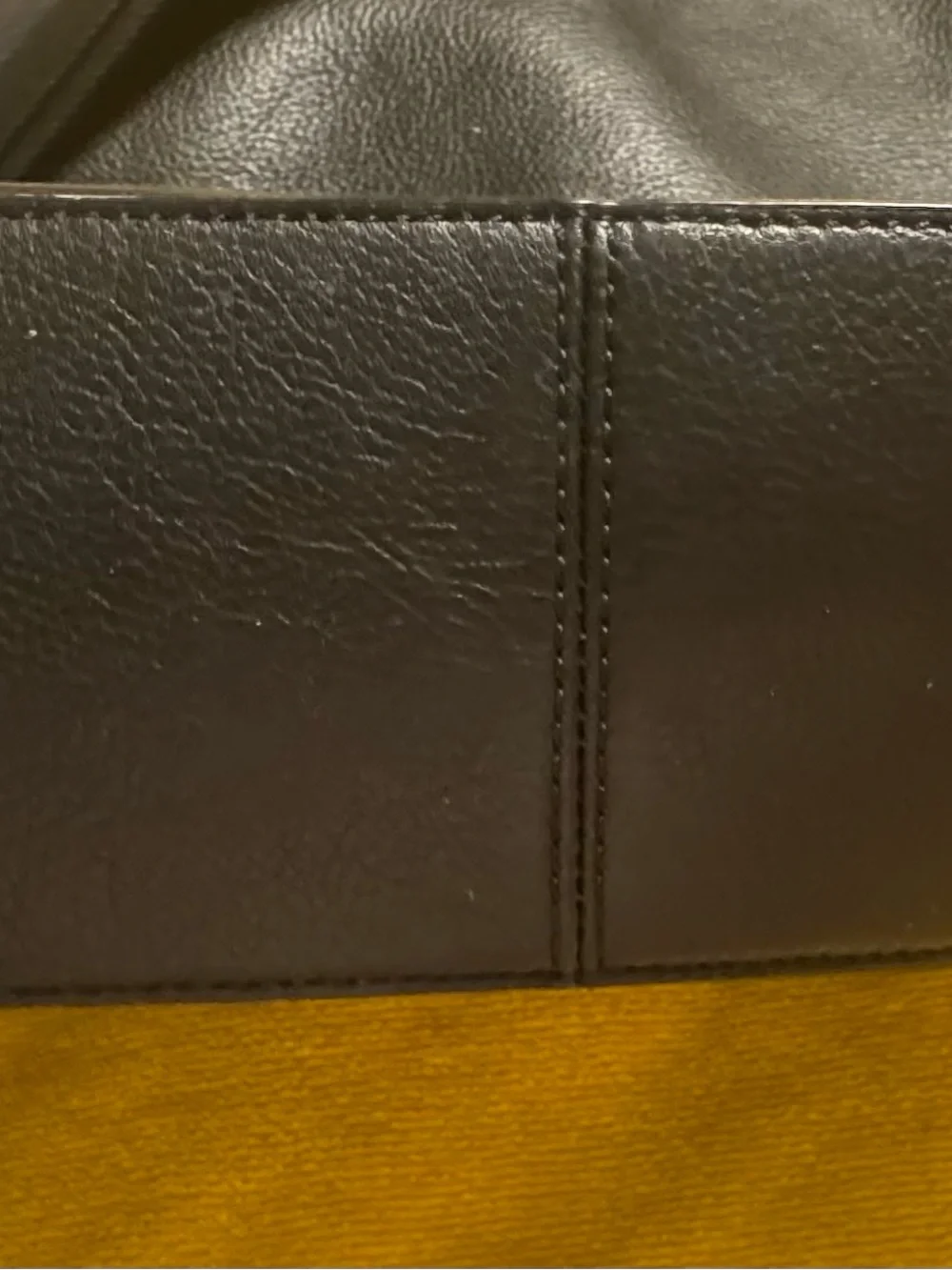 Coach Black Leather Messenger Bag with Striped Web Strap-GUC